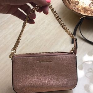 Michael Kors clutch purse pink gold